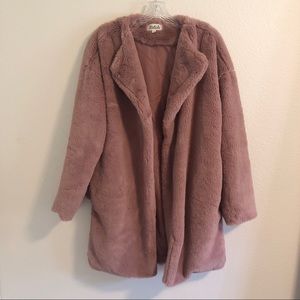 Mauve Faux Fur Coat